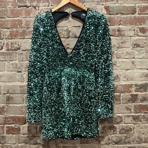 Bardot Lilia‎ Sequin Mini Dress in Green Size xxl US Size 12 - Picture 6 of 10